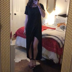 Asymmetrical black t-shirt dress